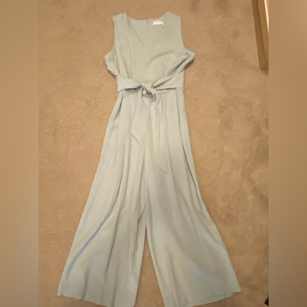Calvin Klein sage green textured jumpsuit